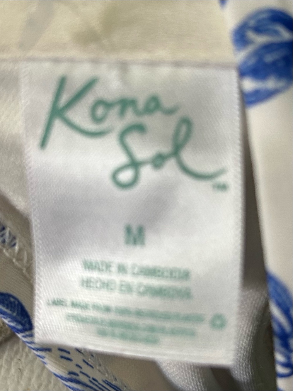 Kona Sol White and Blue Floral One-Piece Swimsuit - Picture 5 of 5